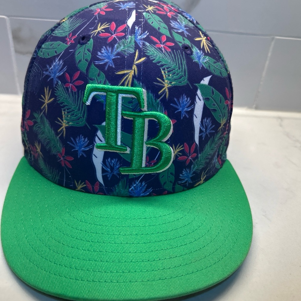 Tampa Bay Rays Floral New Era 9Fifty Strapback Hat MLB Blue/Green